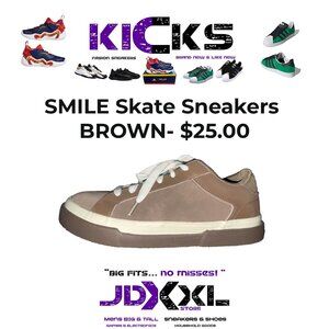 SMILE Skate Sneakers  BROWN- $25.00